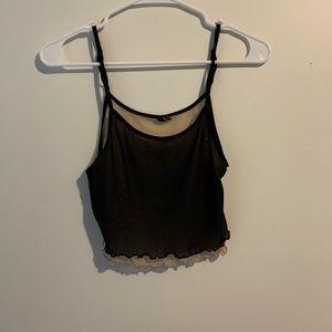 Black sheer crop top